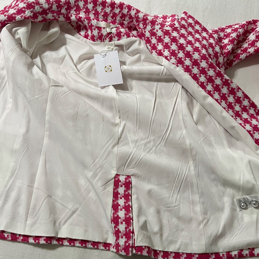 NWT‎ WAYF Women's Houndstooth Tweed Blazer & Skirt Two-Piece Set Size XS - Picture 10 of 12